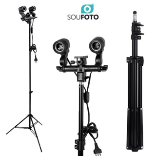 Tripé com Luz para Polimento Automotivo Iluminação Contínua Ambientes Internos Soquete Duplo E27 em Oferta na Shopee