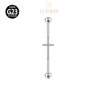 Piercing Transversal Titânio Zircônia Cruzado Lomiss  piercing em Oferta na Shopee