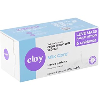 SABONETE CREME HIDRATANTE VEGETAL MILK CARE CLOY 80G 6UN