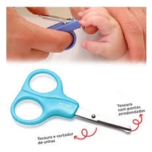 Kit para unhas Bebê Infantil com 3 Peças Azul.