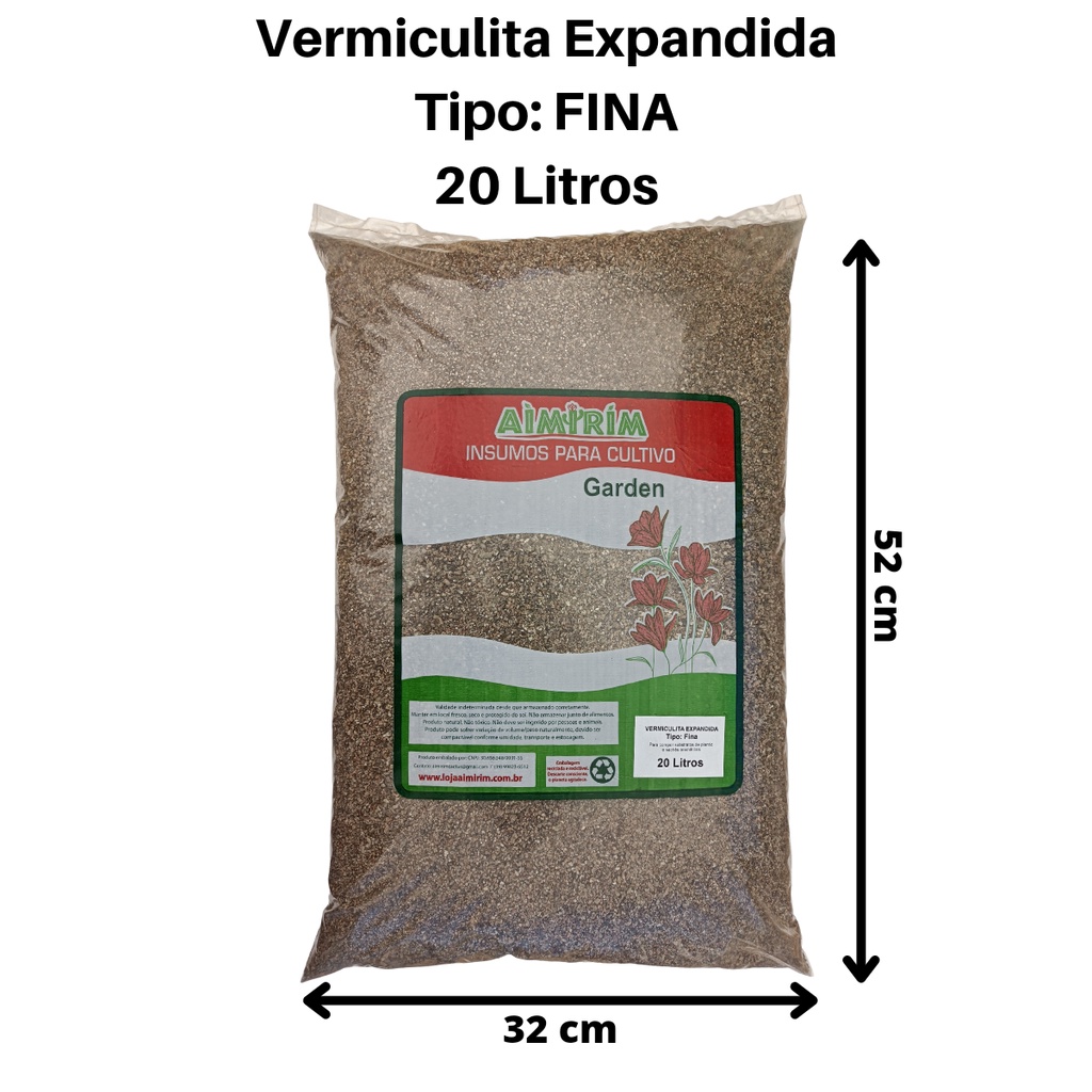 20 Litros Vermiculita Expandida Fina Germinar Sementes