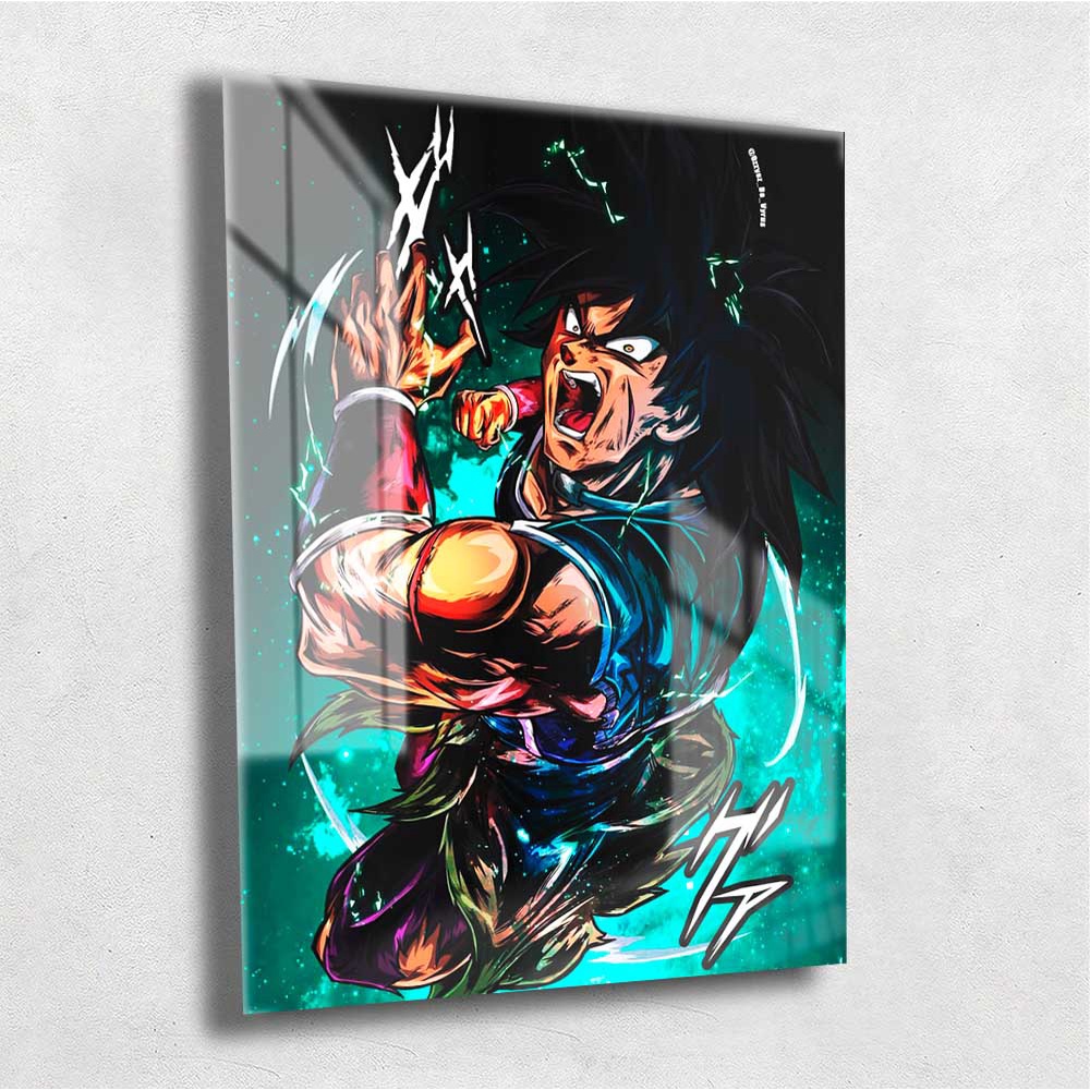 Quadro Metalizado Broly Dragon Ball Anime Placa Decorativa Brilhante Pôster