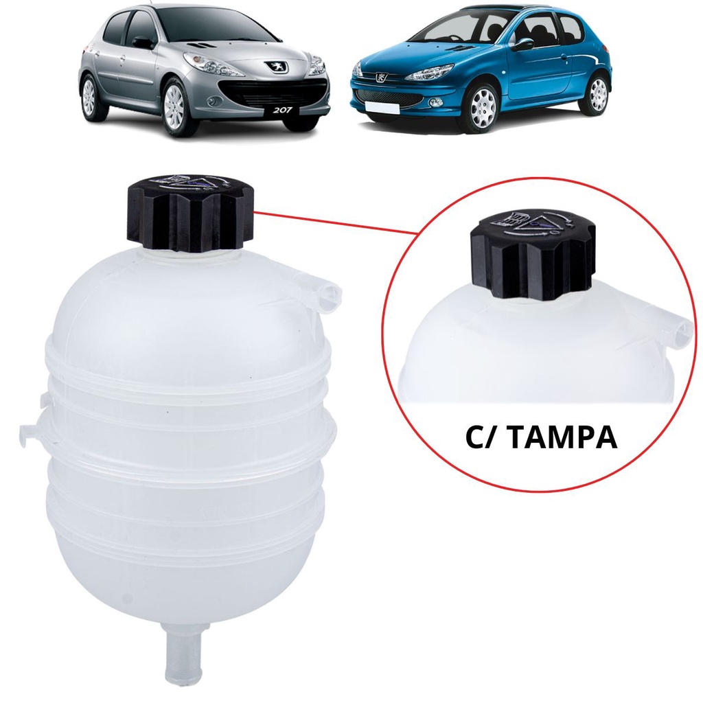 Reservatório De Água Radiador C/ Tampa Peugeot 206 207 1.4 1.6 Promoção em Oferta na Shopee
