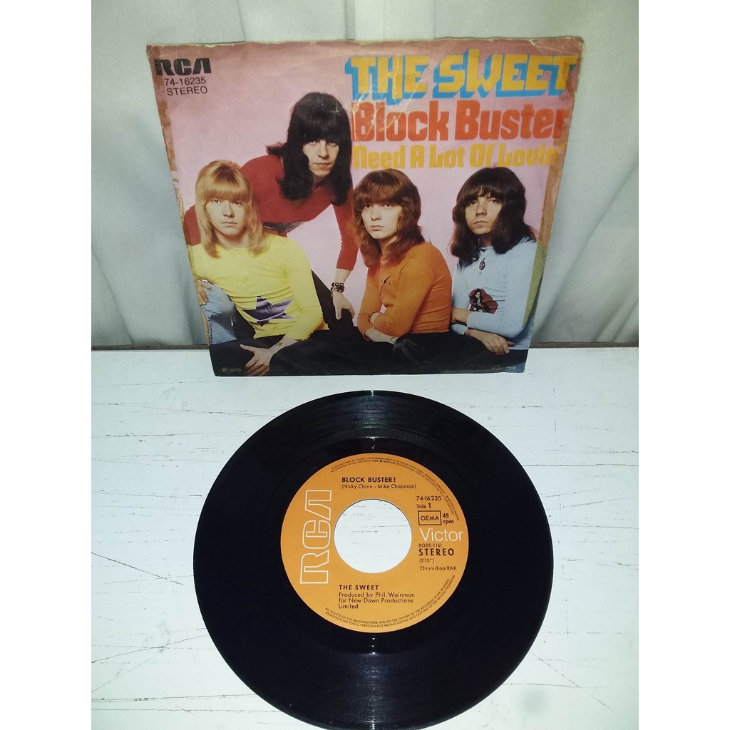 The Sweet ‎– Block Buster 7" ( Hanoi Rocks , Alice Cooper, New York Dolls, T-Rex, Slade)