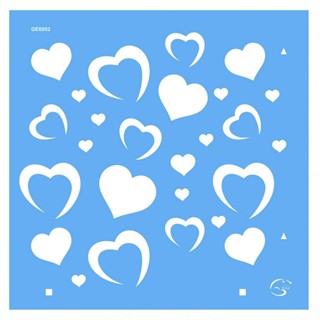 Stencil 14x14 - GE6002 - Corações (Gatas Arteiras) em Oferta na Shopee