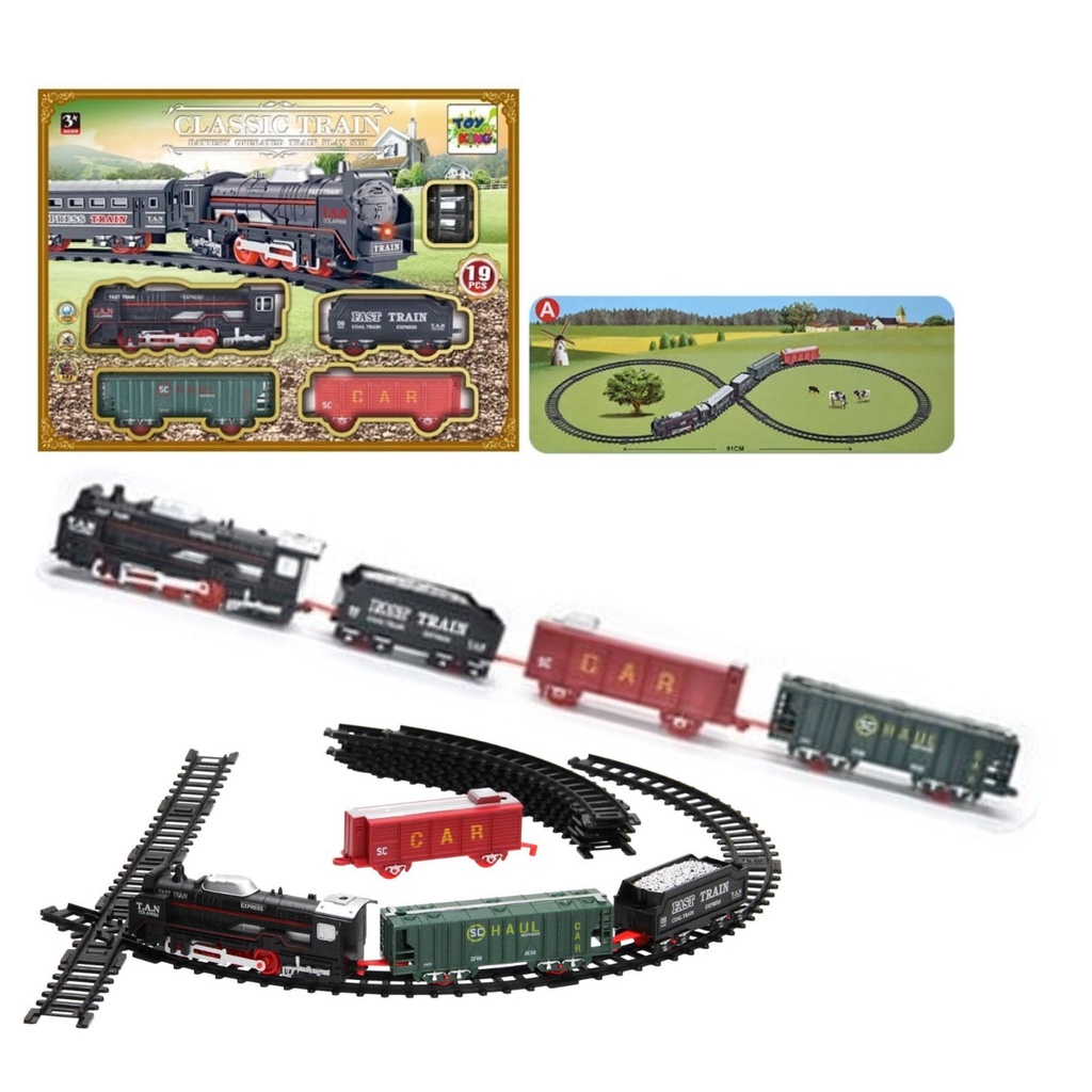Trem Locomotiva Ferrorama Vagoes Com Som E Luz