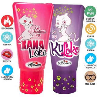 KIT XANA LOKA Gel Vibrações + Gel Lubrificante Anal KULOKO - SEXY SHOP