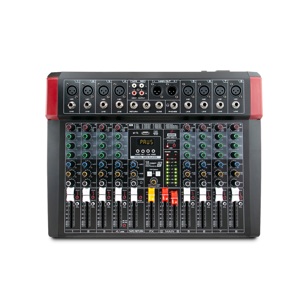 Mesa de som e interface USB Arcano ARC-MIX-8