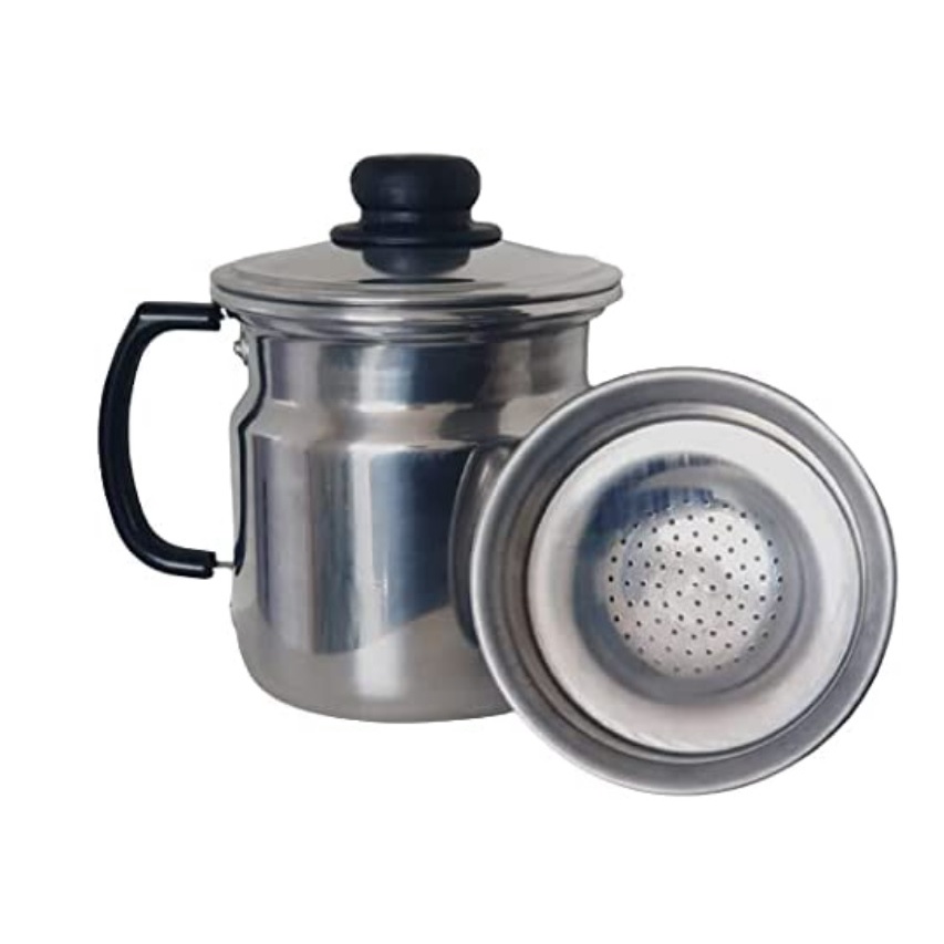 Coador Filtro De Óleo De Cozinha 1,2l Alumínio - 1 unidade - Alumínio Bibo