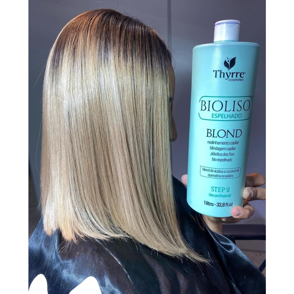 Kit BioLiso Blond Escova Progressiva Sem Formol Semi-Definitiva Selagem Térmica Thyrre Cosmétics