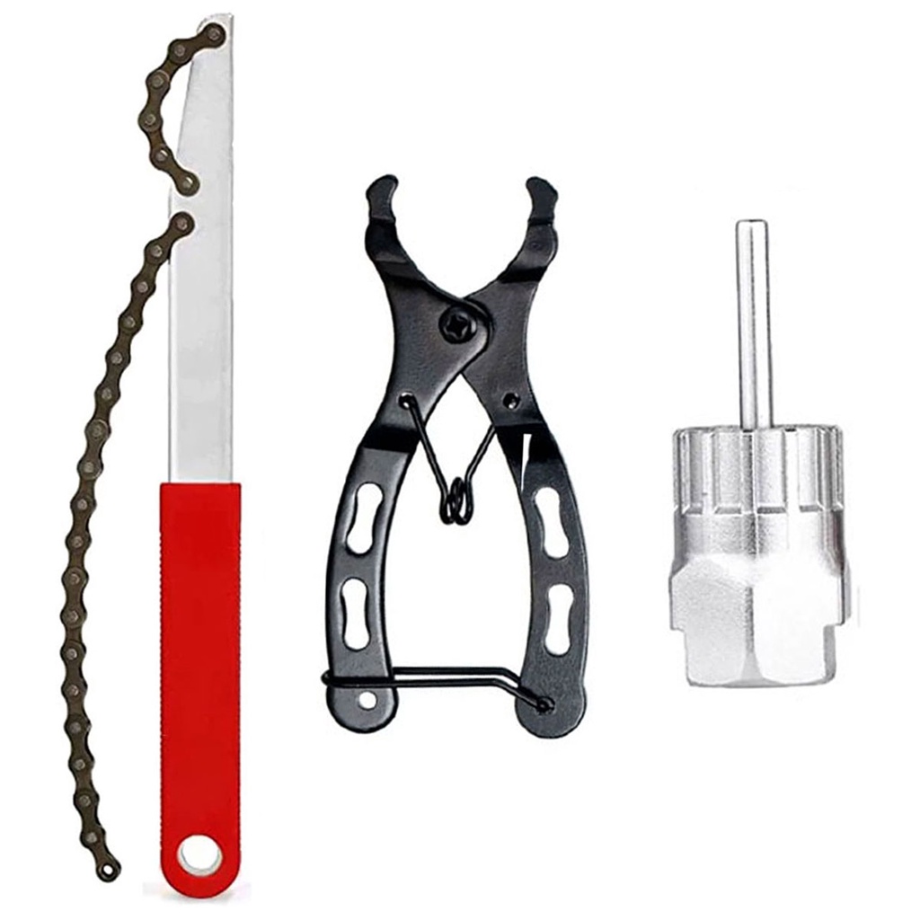 Chave De Catraca Extratora Bike K-7 Mtb Speed Catraca + Ferramenta Extrator Cassete E Disco Bike Pino Center + Mini Alicate Remoção De Corrente Power Missing