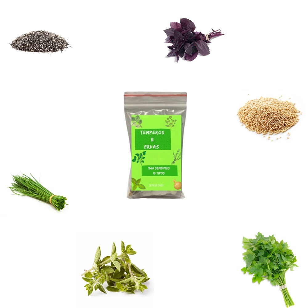 Kit 1360 Sementes de Temperos e Ervas 13 Tipos - Monte sua horta! em Oferta na Shopee