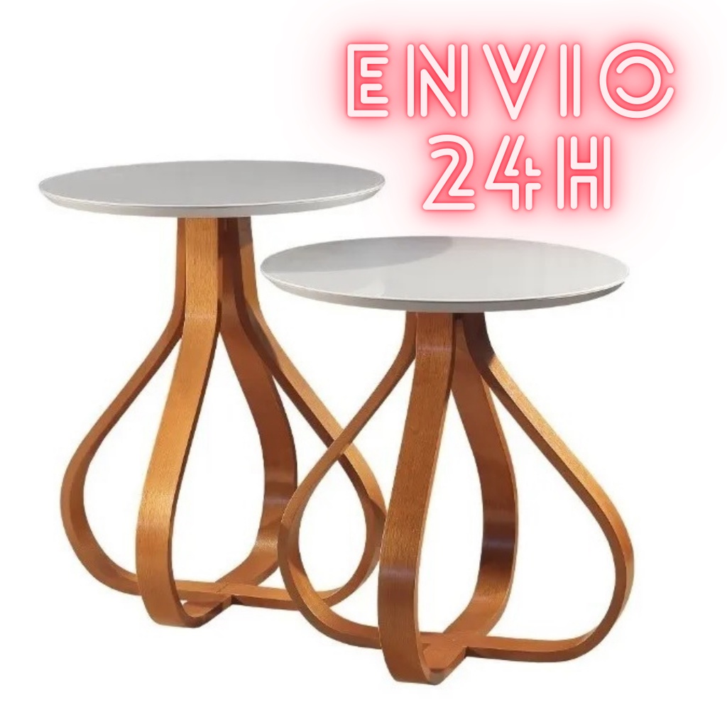 KIT Mesa Lateral de Canto Modelo Cebola ( 2 MESAS) em Oferta na Shopee