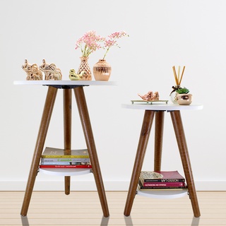 Conjunto Duas Mesinhas Laterais Com Prateleira Inferior Decoração Sala De Estar Quarto Mesa Apoio Varanda Poltrona