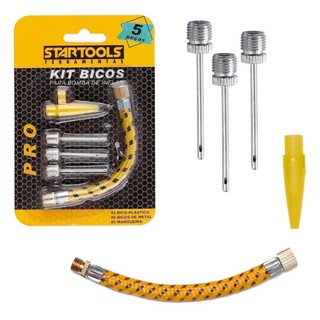 Kit Bicos Para Encher Bolas Boia Agulha P/ Bola Rosqueável