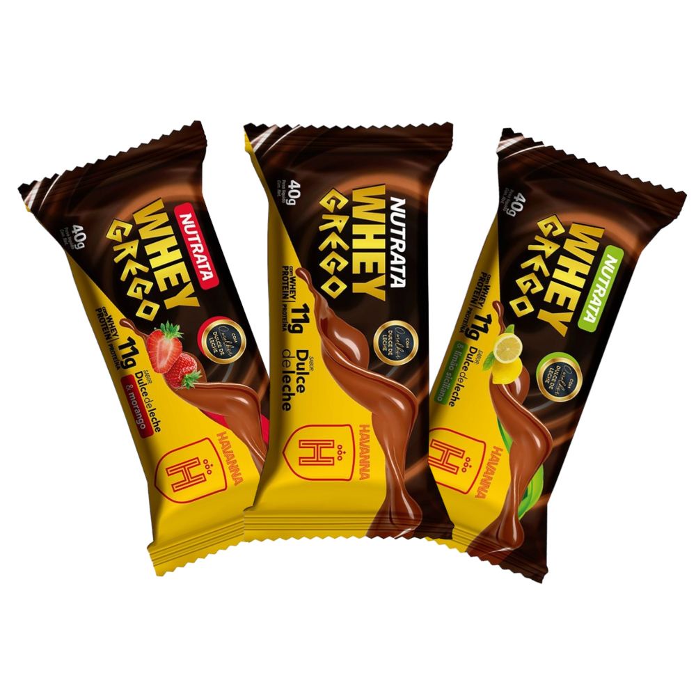 Barra de Proteína Whey Grego Bar Nutrata Havanna Sabores 40g