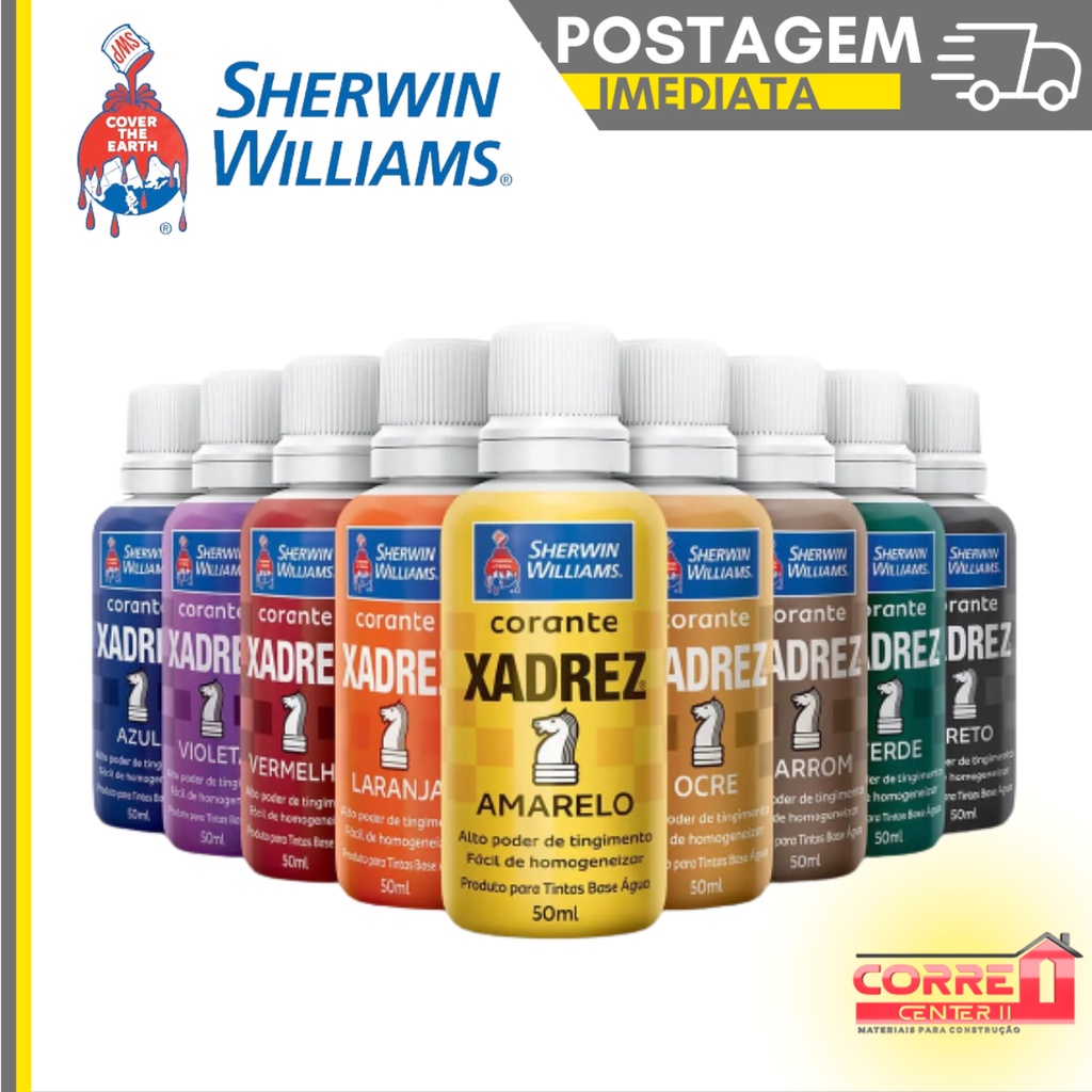 Corante Xadrez Líquido Cores 50ml - Sherwin Williams