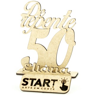 10 Centro De Mesa De Repente 50 Anos Personalizado Mdf Cru Decoração Festa Lembrança em Oferta na Shopee