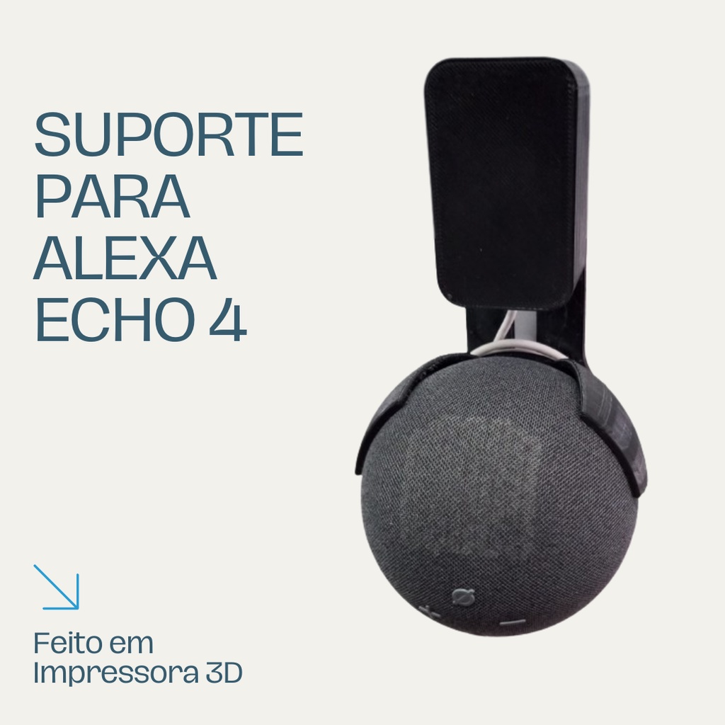 Suporte de Tomada Para Alexa Modelo Echo Dot 4 Produzido Em Impressora 3D