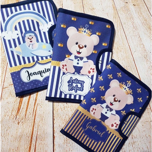 Capa de caderneta de vacinas temas masculinos