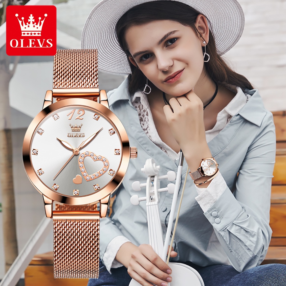 OLEVS 5189 Relógio Feminino De Aço Inoxidável Quartzo Moda À Prova D'água Luminoso - Watches
