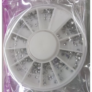Disco Strass Pedrarias Prata Para Unhas Decoração