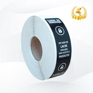 500 Lacre Para Embalagem Delivery Sacola Segurança Adesivo 3x12cm - Cad. Preto