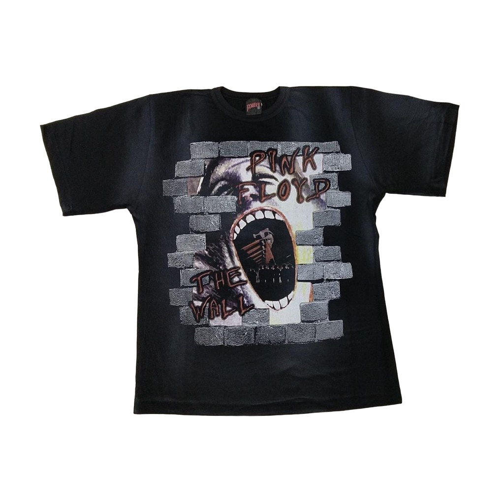Camiseta Pink Floyd Preta Algodão batido The Wall banda de rock progressivo BO1143