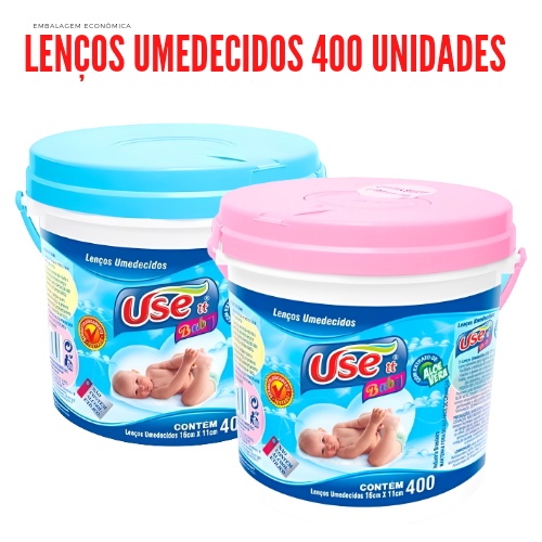 Balde de Lenços Umedecidos Use It Com 400 unidades Original - Escolha o seu em Oferta na Shopee