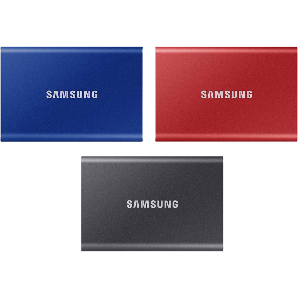 Samsung Portátil SSD Série T7 Geral Azul/Vermelho/Titan Gray Estado Sólido Drive 500GB 1TB