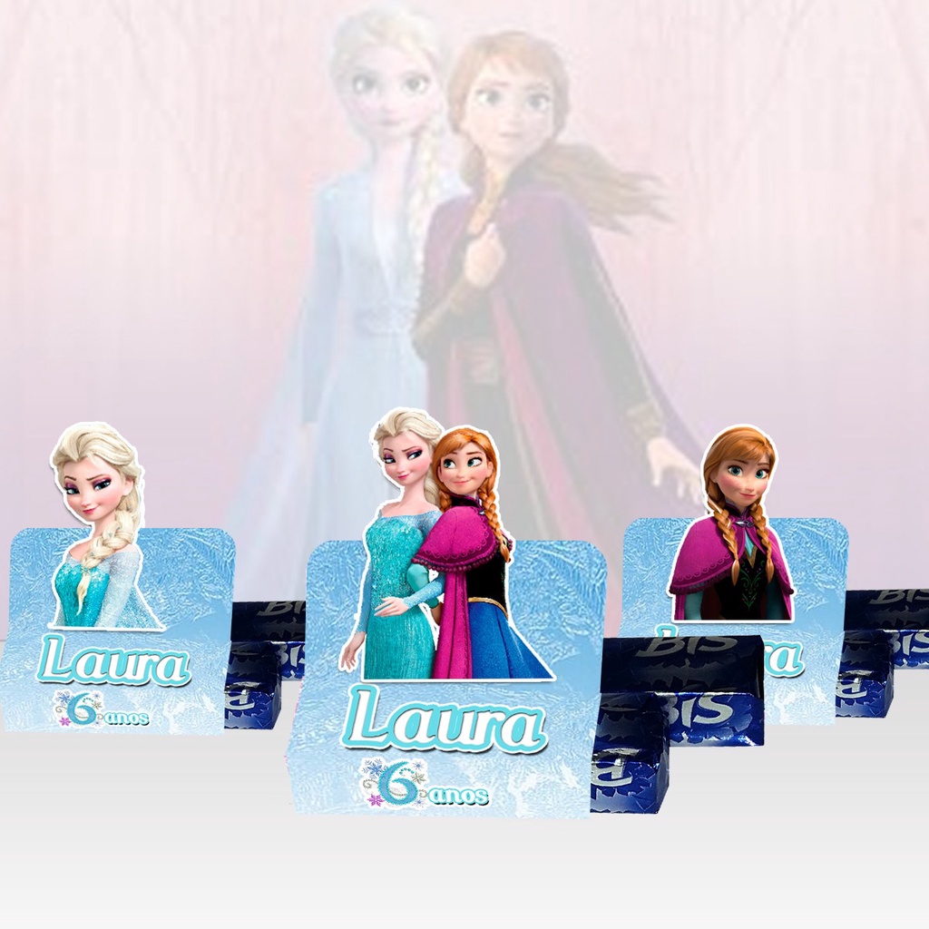 Caixinha Porta Chocolate princesa elsa e ana Lembrancinha Personalizada Aniversário
