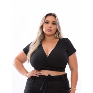 064 Cropped Plus Size Multiformas- Canelado - Carnaval
