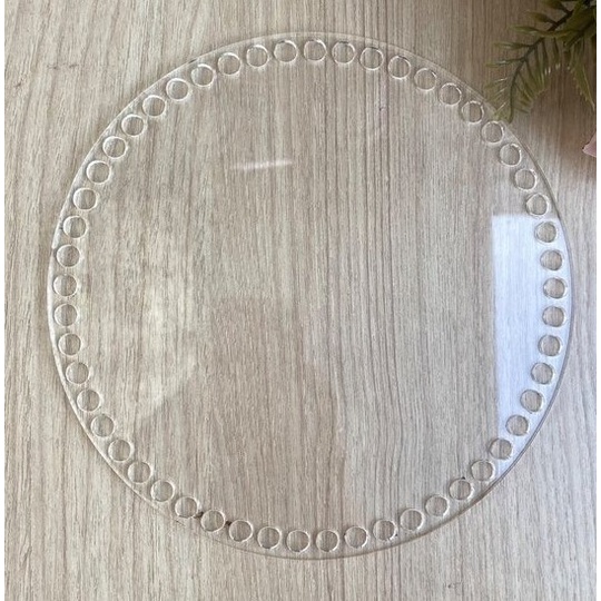 Base Acrílico Transparente Croche p/ Cestos Fio de Malha 2mm - 10 a 20cm Redondas — imagem 2 de 2
