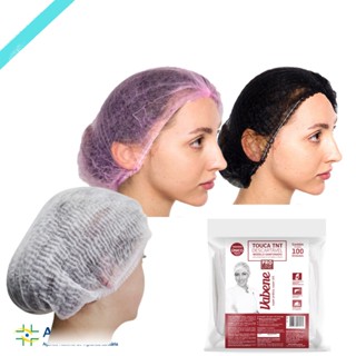 Touca Descartável Sanfonada TNT - com 100 unidades em Oferta na Shopee