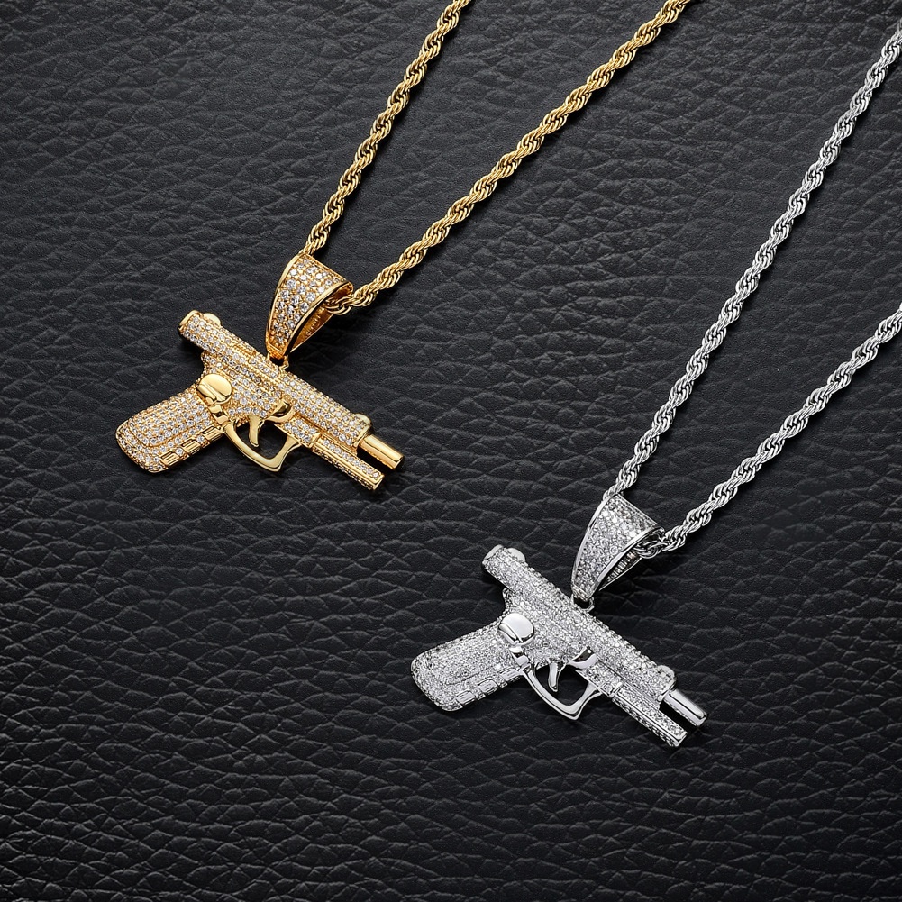 Novo Corrente Com Pingente De Hip-Hop Cravejado Joia De Moda Personalizada Para Homens E Mulheres AcessóRio Fashion