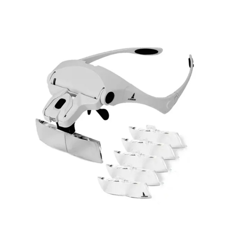 Lupa de Cabeça Profissional 2 LEDS 5 Lentes Aumento Leitura Estetica em Oferta na Shopee