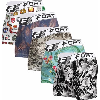 Kit 5 Cuecas Boxer Masculino Estampadas e Lisas Microfibra Elastico em Oferta na Shopee