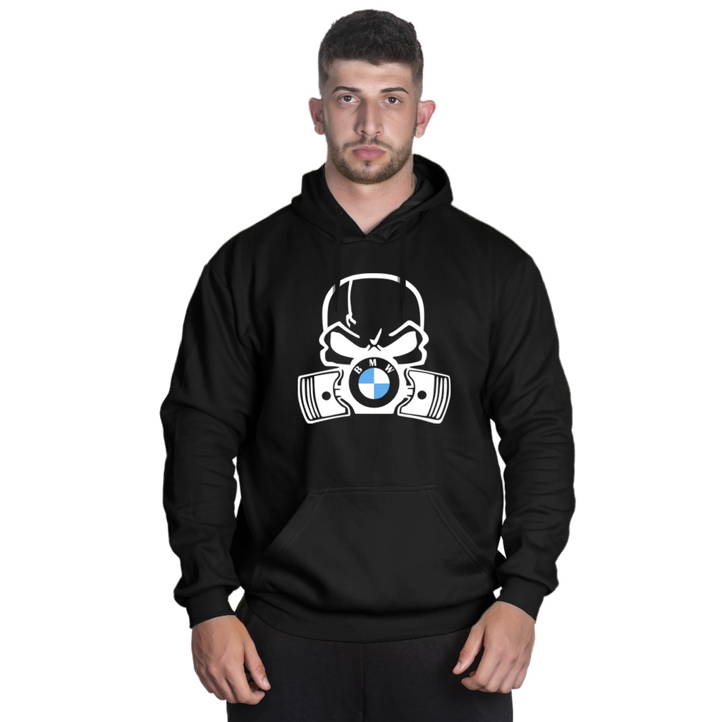 Blusa De Moletom Masculina Automóvel Caveira BMW Carro Pronta Entrega
