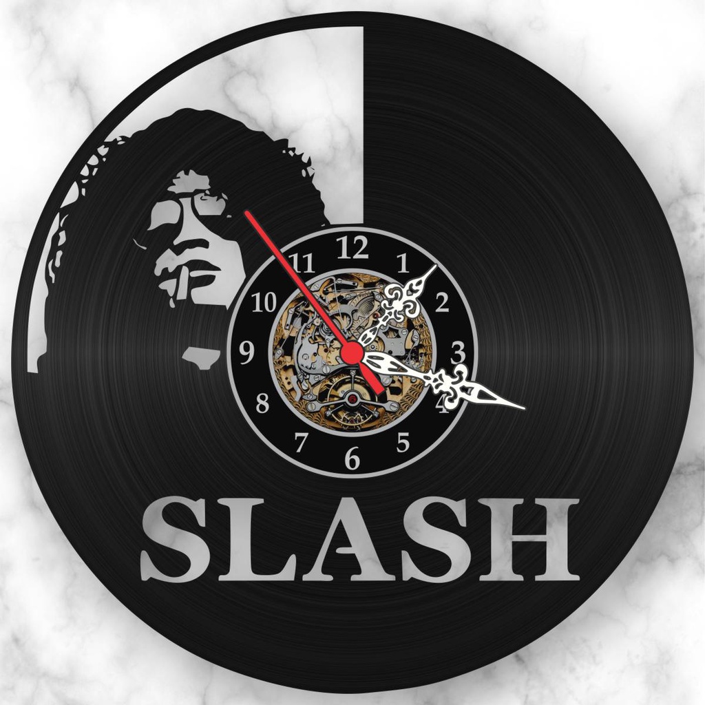Relógio Slash Disco de Vinil iLustrado Guns N Roses Banda Rock LP Guitar Hero Music Player Promoção