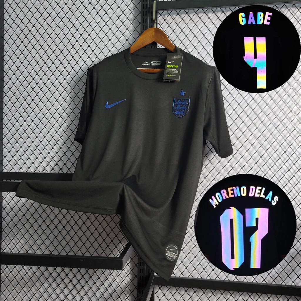 Camisa Especial De Futebol 21/22 E-D Preta Masculino camisa da inglaterra refletiva