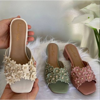 Salto Saltinho Feminino Bloco Saltinho Tendencia Sandália Delicado Flor Envio Imediato Para Presente