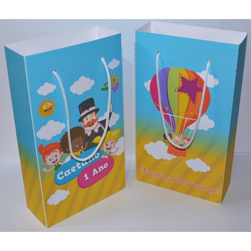 20 Sacolinha Surpresa Personalizada Pequena - Papel fosco - Lembrancinha - Sacolas para Doces e Aniversário