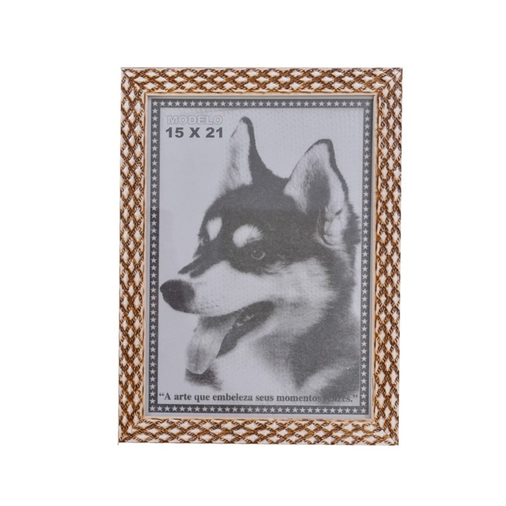 PORTA RETRATO MARROM CLARO 15X21 PVC MOLDURA ALTO RELEVO em Oferta na Shopee