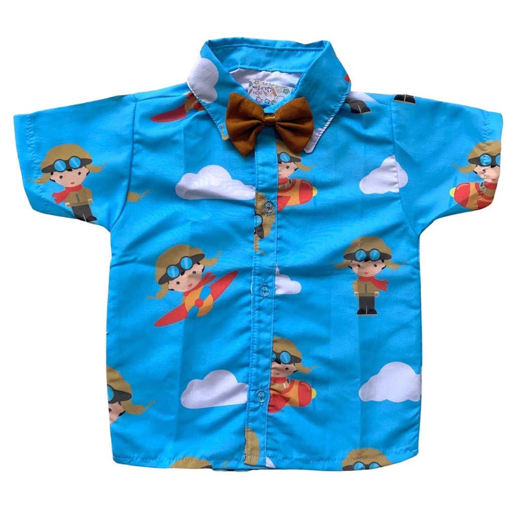 Camisa Temática AVIADOR. infantil social menino com gravata