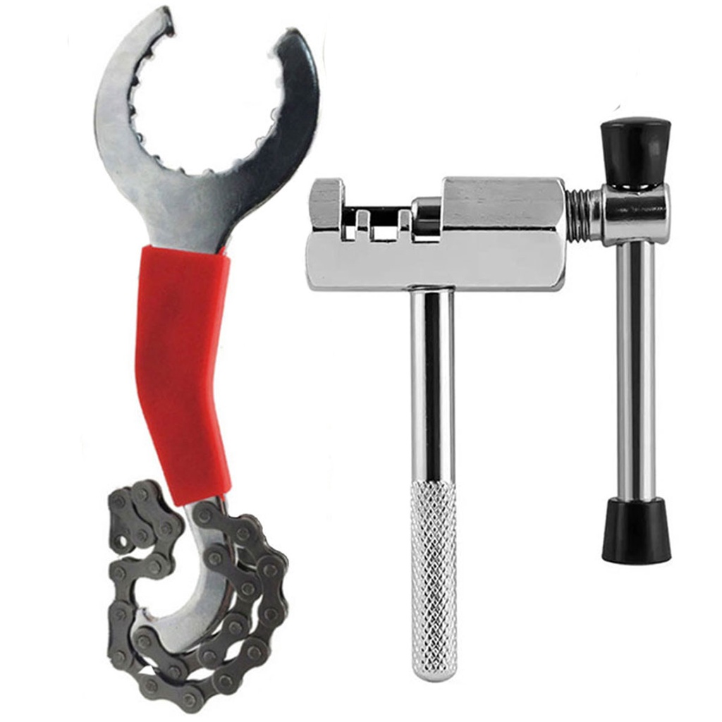 Chave Extrator De Cassete E Disco Catraca Roda Livre Bike + Chave T Extrator Coloca Tira Pino Corrente