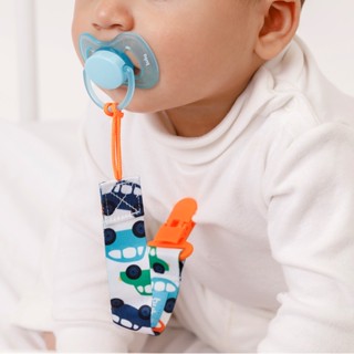 kit 2 prendedor de chupeta + 2 adaptadores silicone bebês 0-3 anos