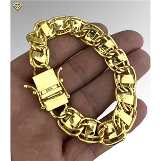 Pulseira Dubai 15mm banhado a ouro 18k 10 milésimos