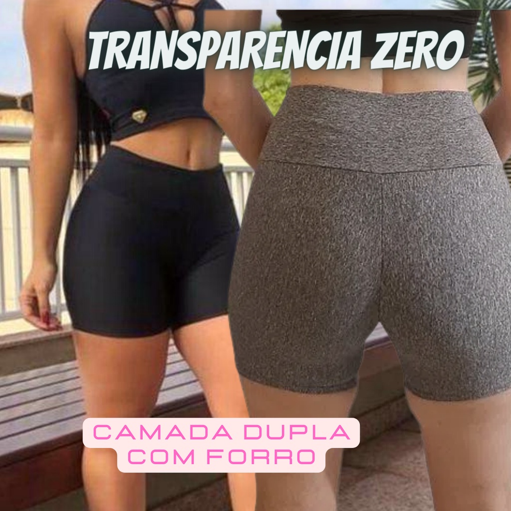 Short Curto Camada Dupla Academia treino parque bicicleta