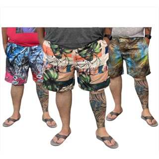 Kit 2 Shorts plus size tactel G1 ao G5 estampados variados