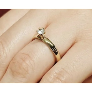 Anel Feminino Solitário Aço Inoxidável Dourado e Prata - PRONTA ENTREGA em Oferta na Shopee